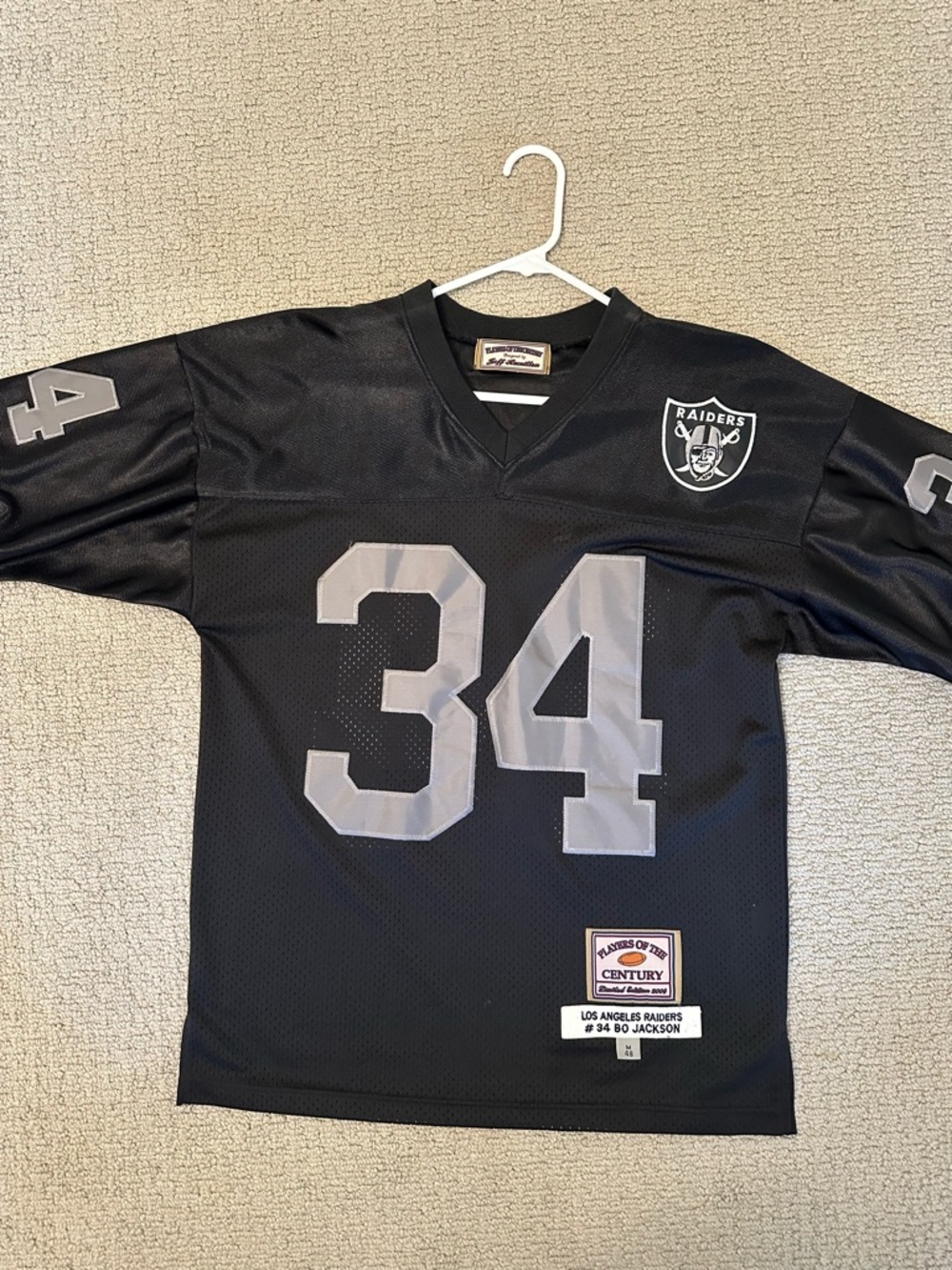 Raiders Bo Jackson #34 Black Men's Jersey